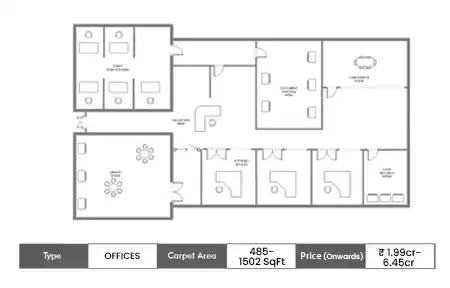 Kamdhenu Conquest Offices floor plan, sq ft carpet area